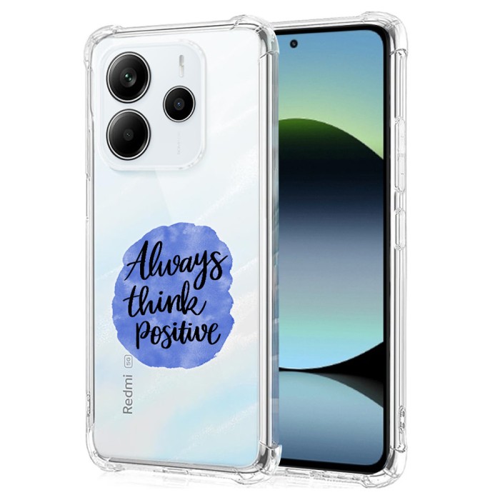 Husa antisoc pentru xiaomi redmi note 14 4g, airbag, always think positive, clear