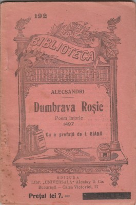Vasile Alecsandri - Dumbrava Rosie foto