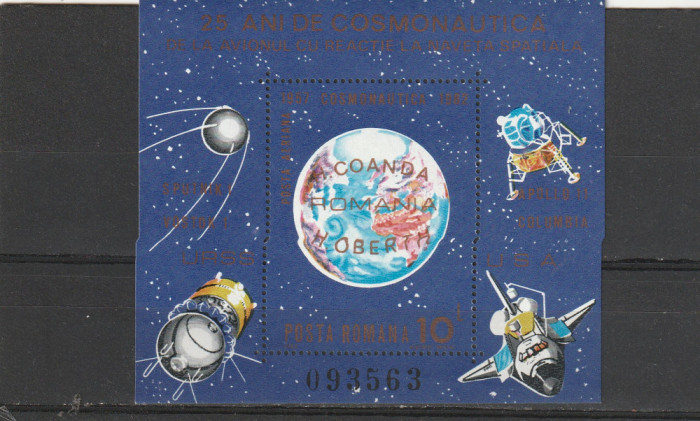 25 de ani cosmonautica ,nr lista 1072,Romania.