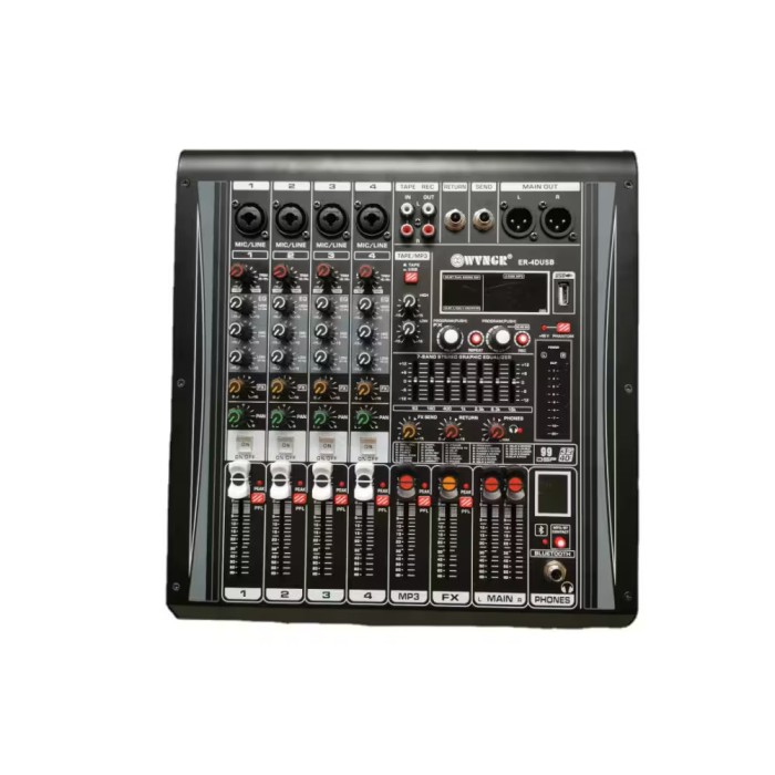Mixer audio amplificat WVNGR ER-4DUSB cu Bluetooth, 4 canale si putere 2 x 450W