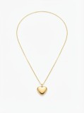 Cumpara ieftin Colier din Argint 925 Placat cu Aur , zPuffy Heart, - Lant Fin cu Pandantiv Inima Voluminoasa