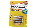 Baterii alcaline AAA 1,5V nere&icirc;ncărcabile 4 buc BRONZE, Panasonic