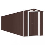 Cumpara ieftin Sopron de gradina, maro inchis, 192x855x223 cm, otel galvanizat