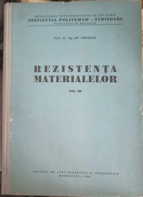 REZISTENTA MATERIALELOR VOL.3-ST. NADASAN foto