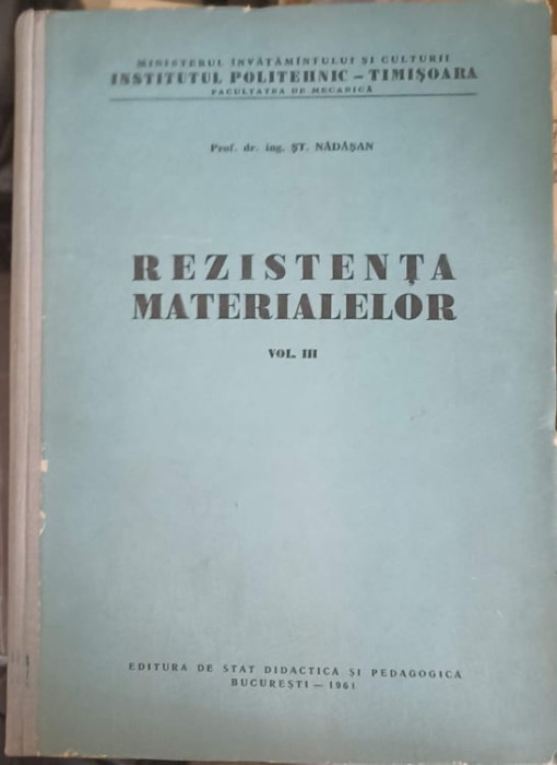 REZISTENTA MATERIALELOR VOL.3-ST. NADASAN