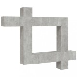 Set comoda TV, 9 piese, gri beton, lemn prelucrat