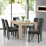 Set OakGE masa bucatarie cu 6 scaune multicolor [en.casa] HausGarden Leisure
