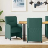 vidaXL Scaune de dining cu roți 2 pcs Verde &icirc;nchis 57 x 67 x 95 cm 42017852