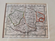 Harta veche 1590,Valahia, Moldova si Transilvania, 11x13 cm, impecabila,rarisima foto