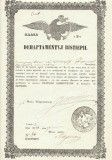 ROMANIA 1854 Document patent de negustorie clasa a III-a Departamentul Visteriei acvila valaha