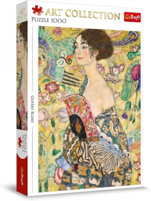 PUZZLE TREFL 1000 ART COLLECTION GUSTAV KLIMT DOAMNA CU EVANTAIUL foto