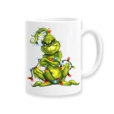 Cana alba personalizata Grinch, INOVATIX&reg;️. 330ml, Oem