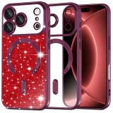 Asteroid GSM - Luxury Glitter MagSafe - iPhone 18 Pro Max / iPhone 17 Pro Max - Dark Cherry