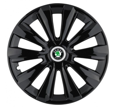 Set 4 Capace Roti, potrivite jantelor de R16, pentru Skoda, model Delta Negru foto