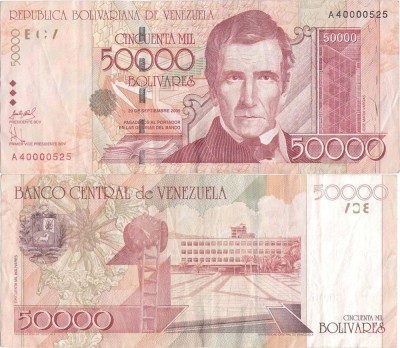 2005 (29 IX), 50.000 bol&amp;iacute;vares (P-87a) - Venezuela foto
