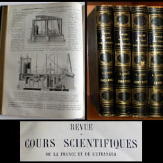 1863-1869 Colectie 4 volume colegate Revista stiintifica franceza si mondiala