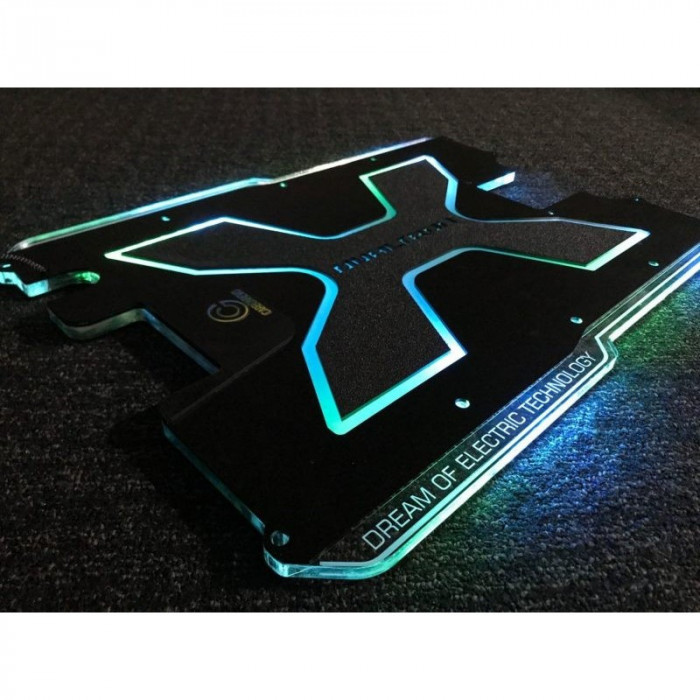 Placa 3D Carbonrevo finisaj negru mat cu leduri pentru Dualtron X