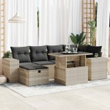 VidaXL Set mobilier de grădină cu perne, 8 piese gri deschis poliratan
