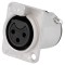 Conector XLR mamă 3 pini, cu buton