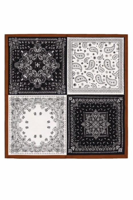 Esarfa patrata satin Paisley Patchwork