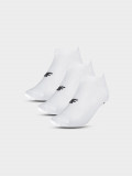 Șosete de antrenament p&acirc;nă la gleznă (3-pack) pentru femei - albe, 4F Sportswear