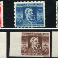 1945 , Lp 173 , Lp 173a , Confederatia Generala a Muncii , dant.+nedant. - MNH