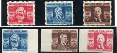 1945 , Lp 173 , Lp 173a , Confederatia Generala a Muncii , dant.+nedant. - MNH foto