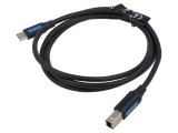 Cablu USB 2.0 USB B la USB C 1m Negru 2A, Vention