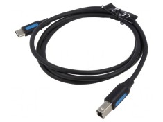 Cablu USB 2.0 USB B la USB C 1m Negru 2A foto