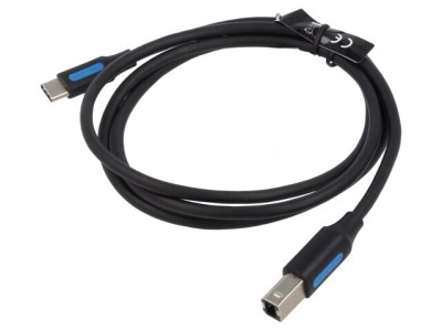 Cablu USB 2.0 USB B la USB C 2m Negru 2A foto