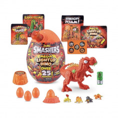 Figurina surpriza in ou, Smashers, Mega Light Up Dino, Rosu, 21 cm