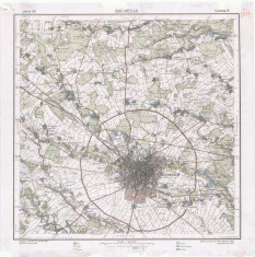 Harta Bucurescii 1911 Institutul Geografic al Armatei Bucuresti foto