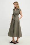 Answear Lab rochie culoarea verde, midi, evazată