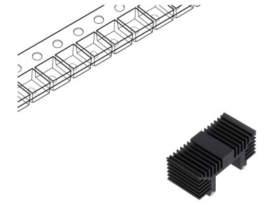 Radiator Extrudat Negru 12.7mm x 26mm foto