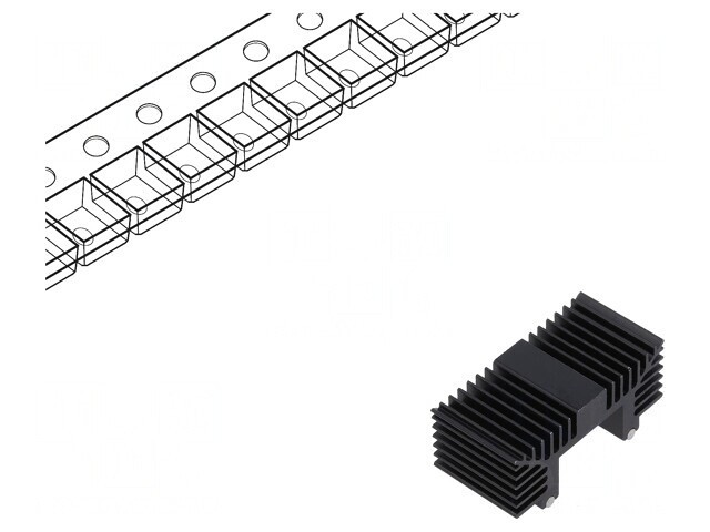 Radiator Extrudat Negru 12.7mm x 26mm