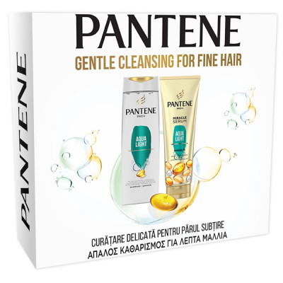 Pachet Promo Pantene Pro-V, Aqua Light, Sampon Pentru Par Gras 400ml + Balsam Pentru Par Gras 200 ml foto