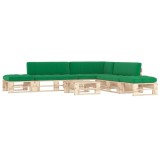 vidaXL Set mobilier de grădină cu perne, 6 piese, lemn pin tratat 3066894