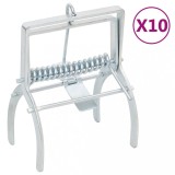 VidaXL Capcane pentru c&acirc;rtițe, 10 buc., argintiu, oțel galvanizat
