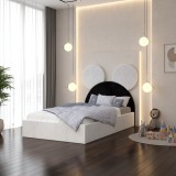 Pat Tapitat Serena cu Catifea Premium Alb Negru Stoc limitat