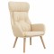 Scaun de relaxare, crem, material textil - 1