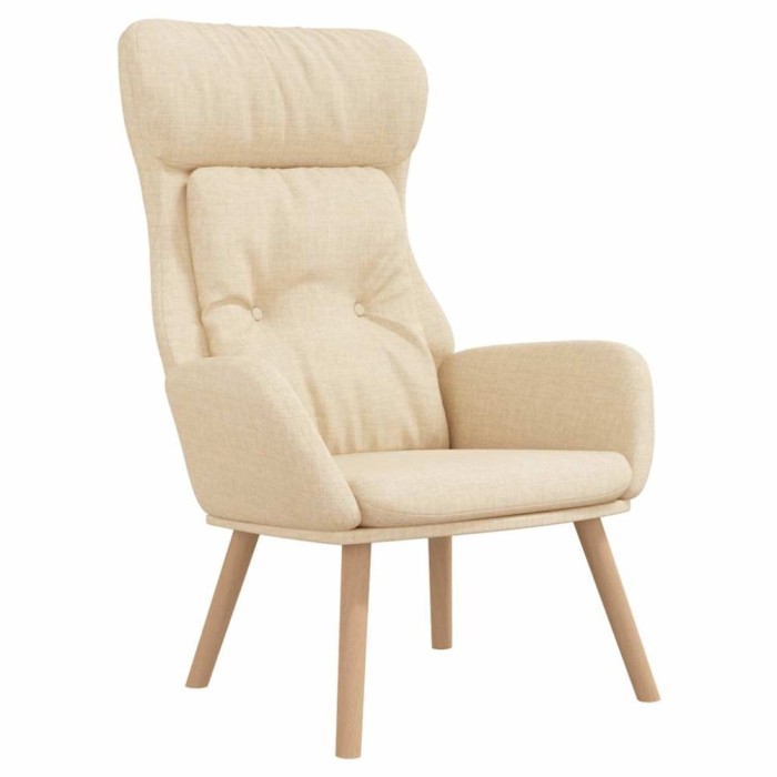 Scaun de relaxare, crem, material textil