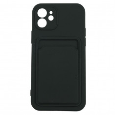 Husa protectie Flippy cu suport card compatibila cu Apple iPhone 12 Mini Negru foto