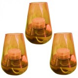 Set 3 Lumanari Candela Lina cu Ceara Lichida 0.24l 3x96 Ore 3x4Zile Orange