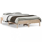 Cumpara ieftin Cadru Pat Gossi 120x190 cm, Lemn Masiv Pin, Fara Saltea, Stil Rustic, Natural