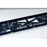 Set suport placute numar inmatriculare auto 3D (fata + spate) Bmw M power