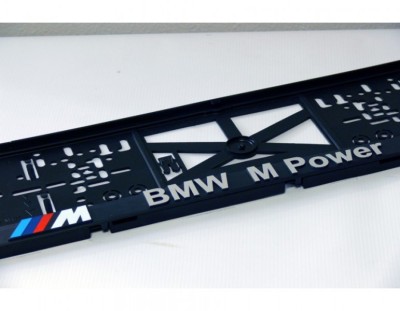 Set suport placute numar inmatriculare auto 3D (fata + spate) Bmw M power foto