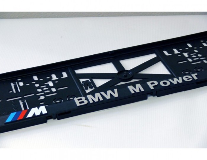 Set suport placute numar inmatriculare auto 3D (fata + spate) Bmw M power