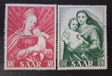 Seria Clasic Germania Saar 1954 - Fecioara Maria cu Pruncul Madona Sixtină de Rafael Sanzio, Artă Religioasă, 2v, MNH -A359