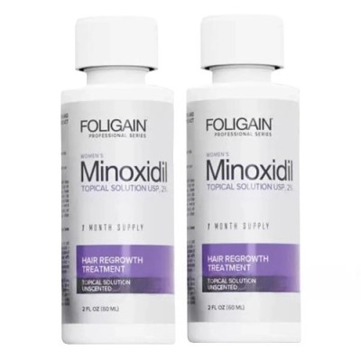 Solutie Foligain Minoxidil 2%, pentru femei, tratament pentru cresterea parului, 2 flacoane + o pipeta foto