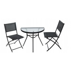 Set mobilier de gradina,3 piese,scaune pliabile